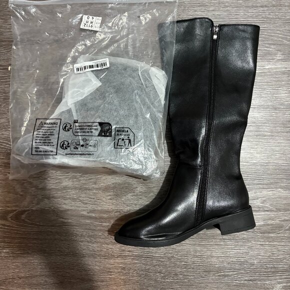 SHEIN Shoes - WOMENS BLACK WIDE CALF BOOTS SIZE 9